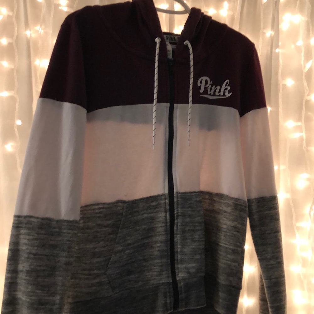 Pink hooded zip up